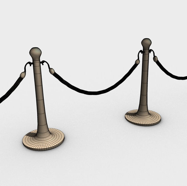 Rope Barrier HD 3D model_4
