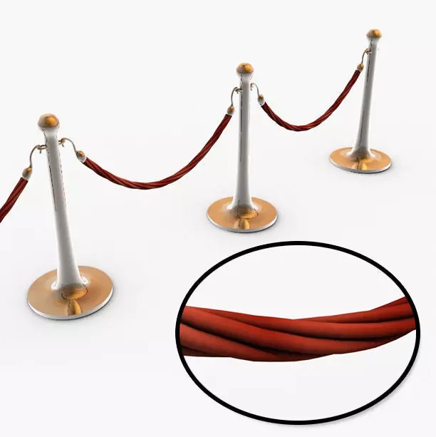 Rope Barrier HD 3D model_0