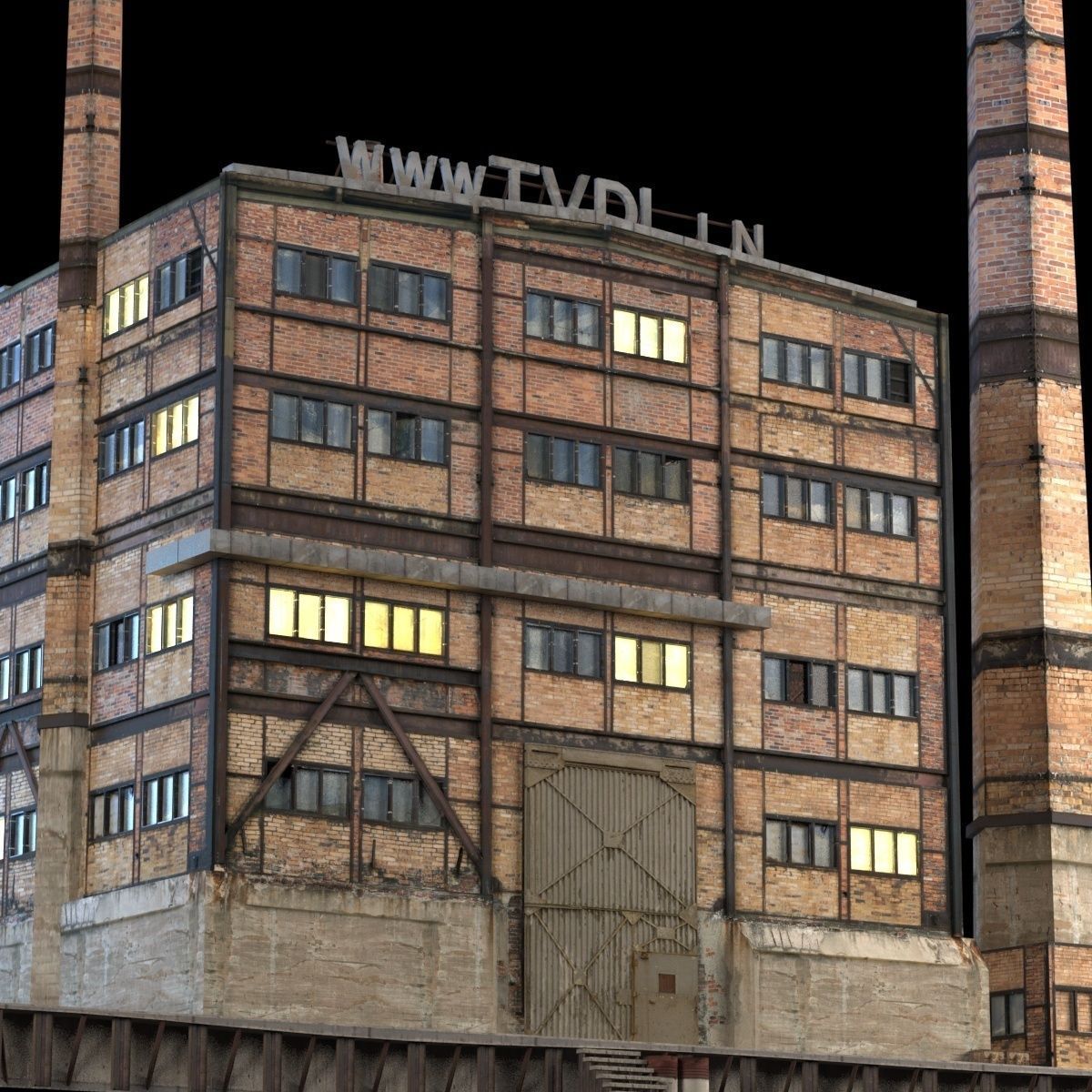 Abandoned Factory Building 149 Low-poly 3D model_3