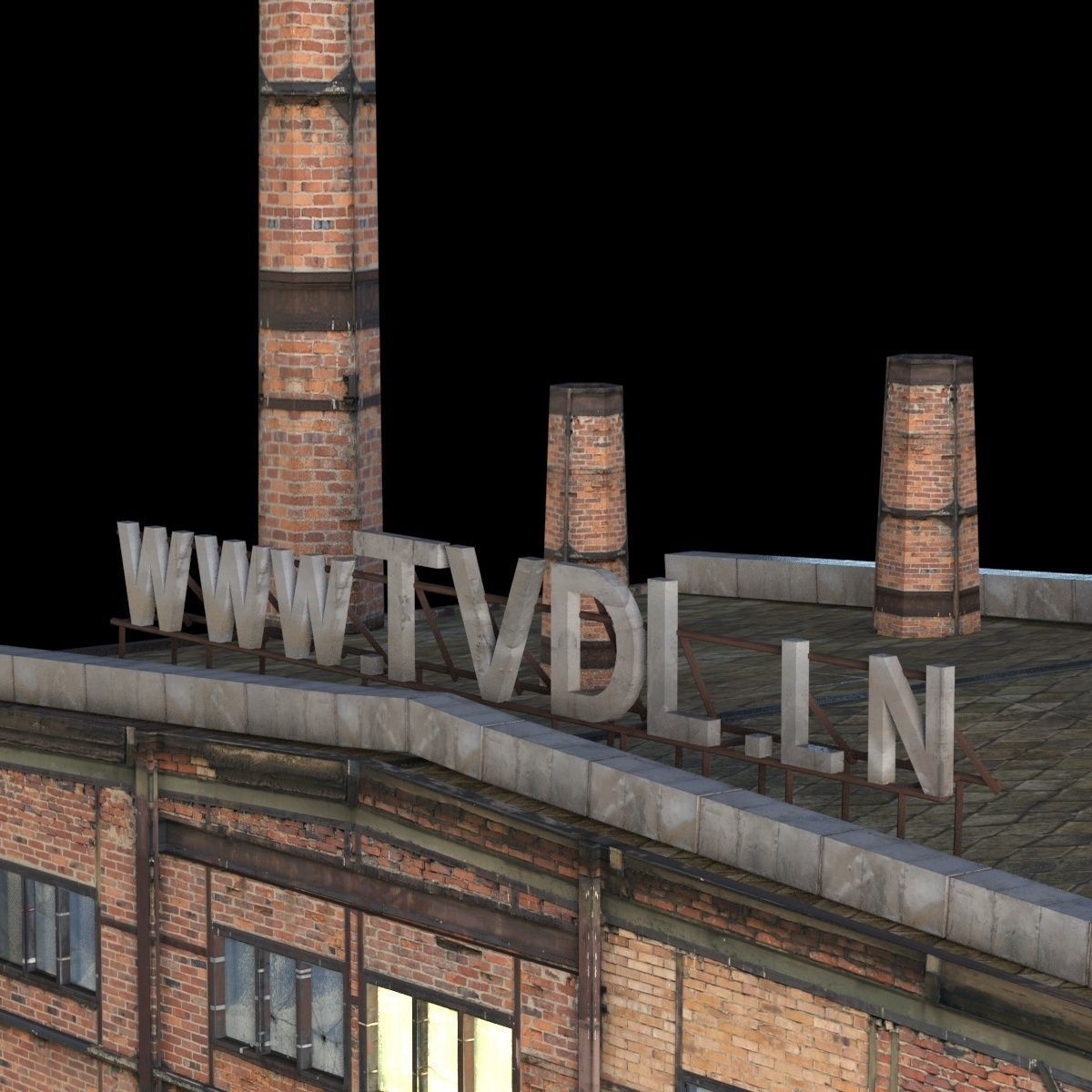 Abandoned Factory Building 149 Low-poly 3D model_5