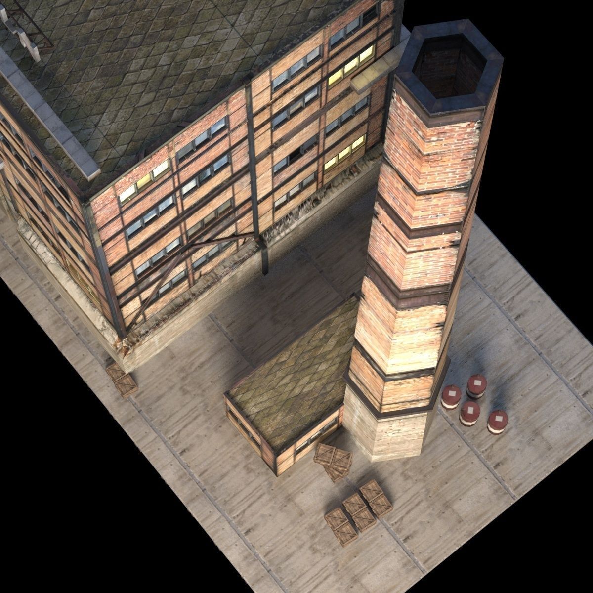 Abandoned Factory Building 149 Low-poly 3D model_8