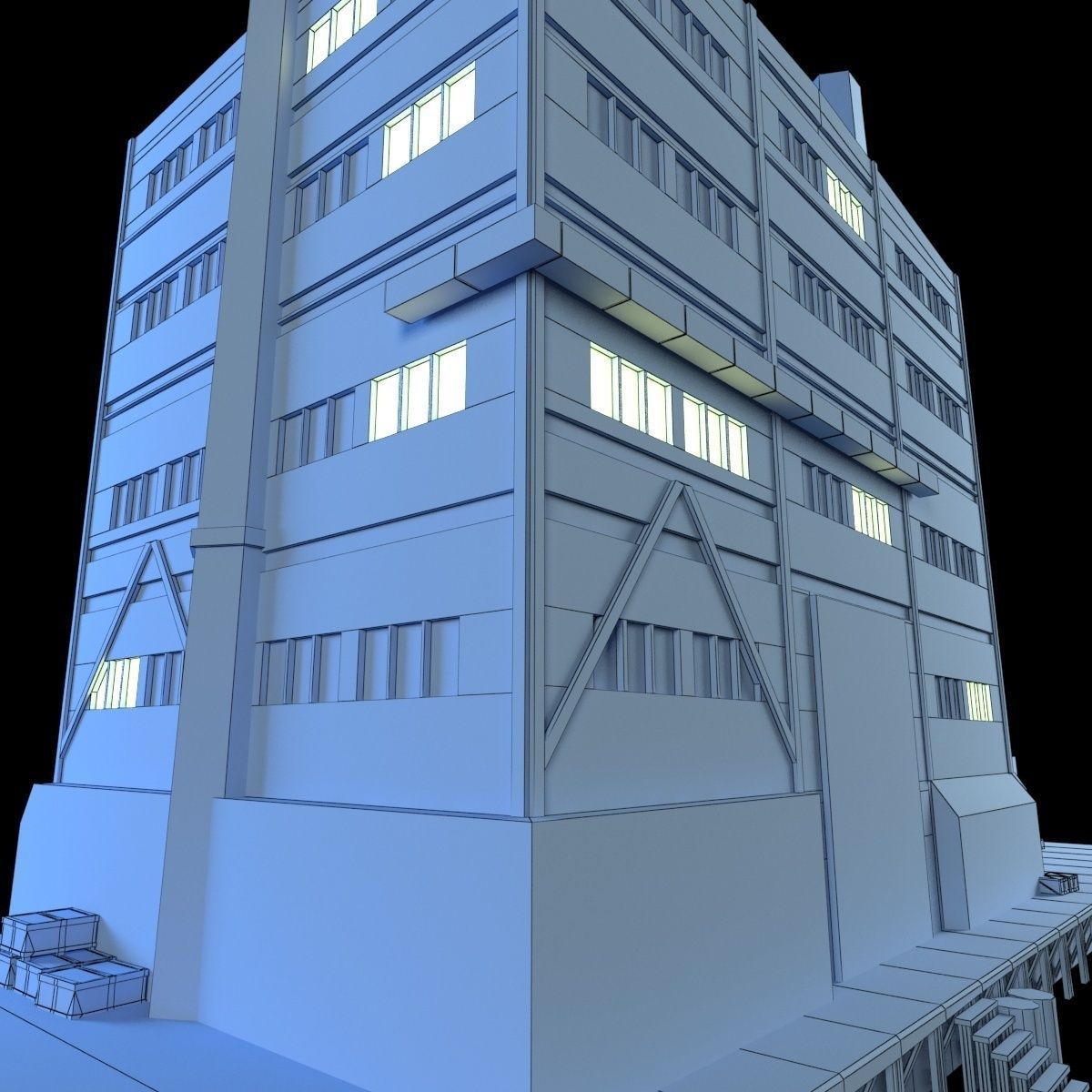 Abandoned Factory Building 149 Low-poly 3D model_10