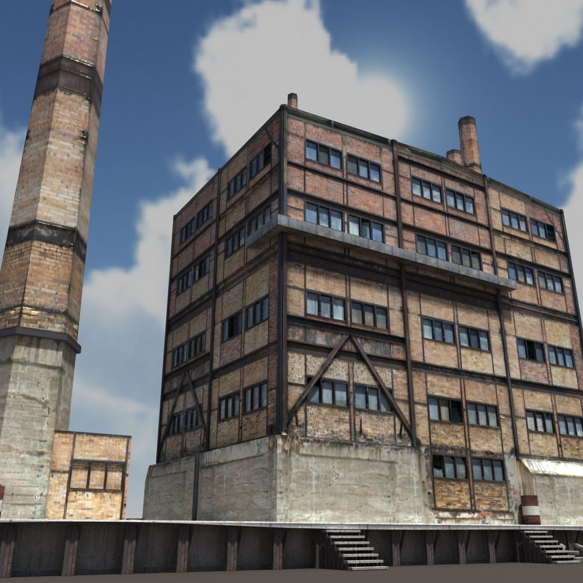 Abandoned Factory Building 149 Low-poly 3D model_14