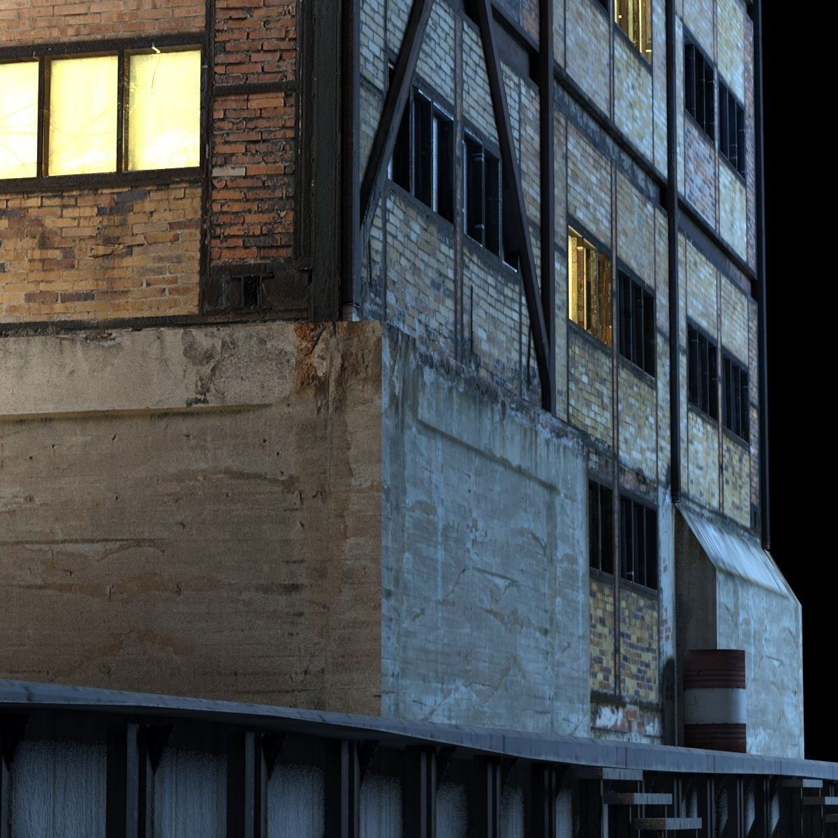 Abandoned Factory Building 149 Low-poly 3D model_11