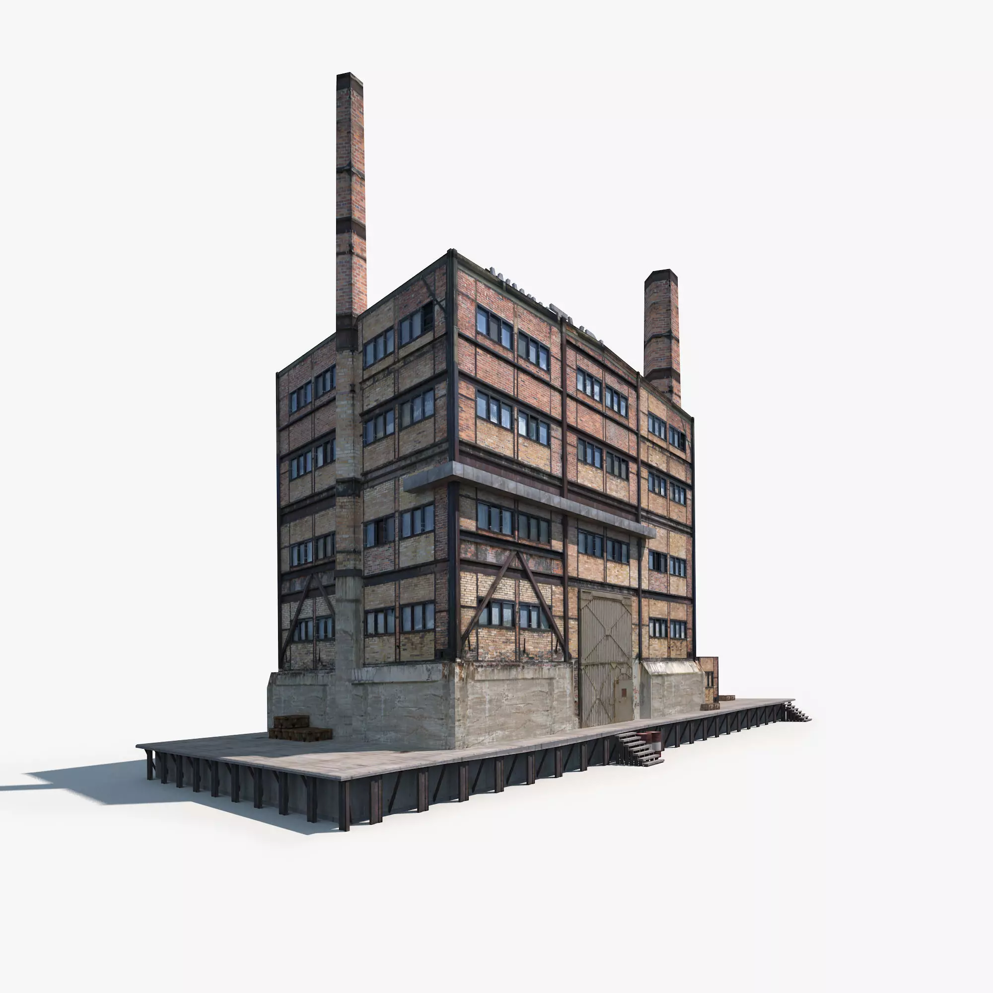 Abandoned Factory Building 149 Low-poly 3D model_0