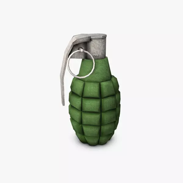 Low Poly Hand Grenade 3D model_0