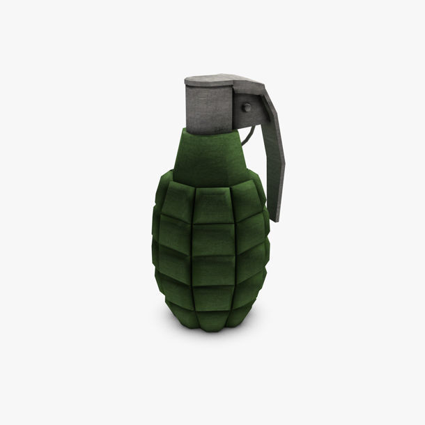 Low Poly Hand Grenade 3D model_6