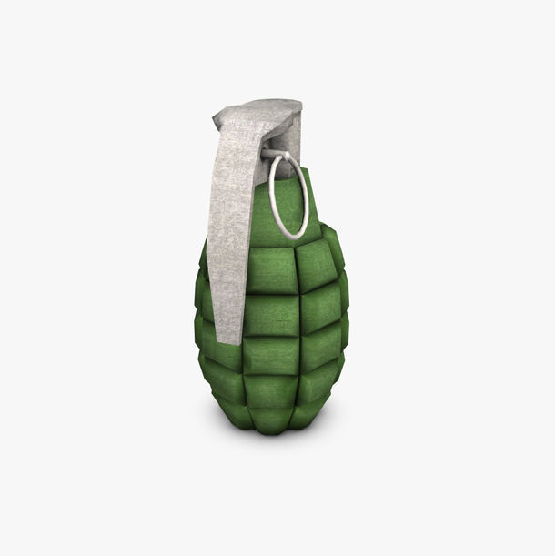 Low Poly Hand Grenade 3D model_4