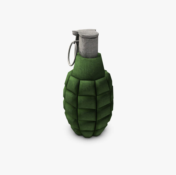 Low Poly Hand Grenade 3D model_2