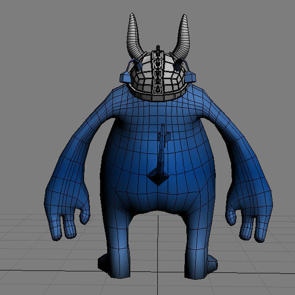 Monster with helmet Low-poly 3D model_3