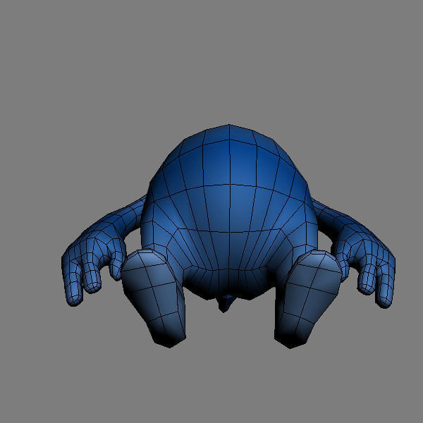 Monster with helmet Low-poly 3D model_5