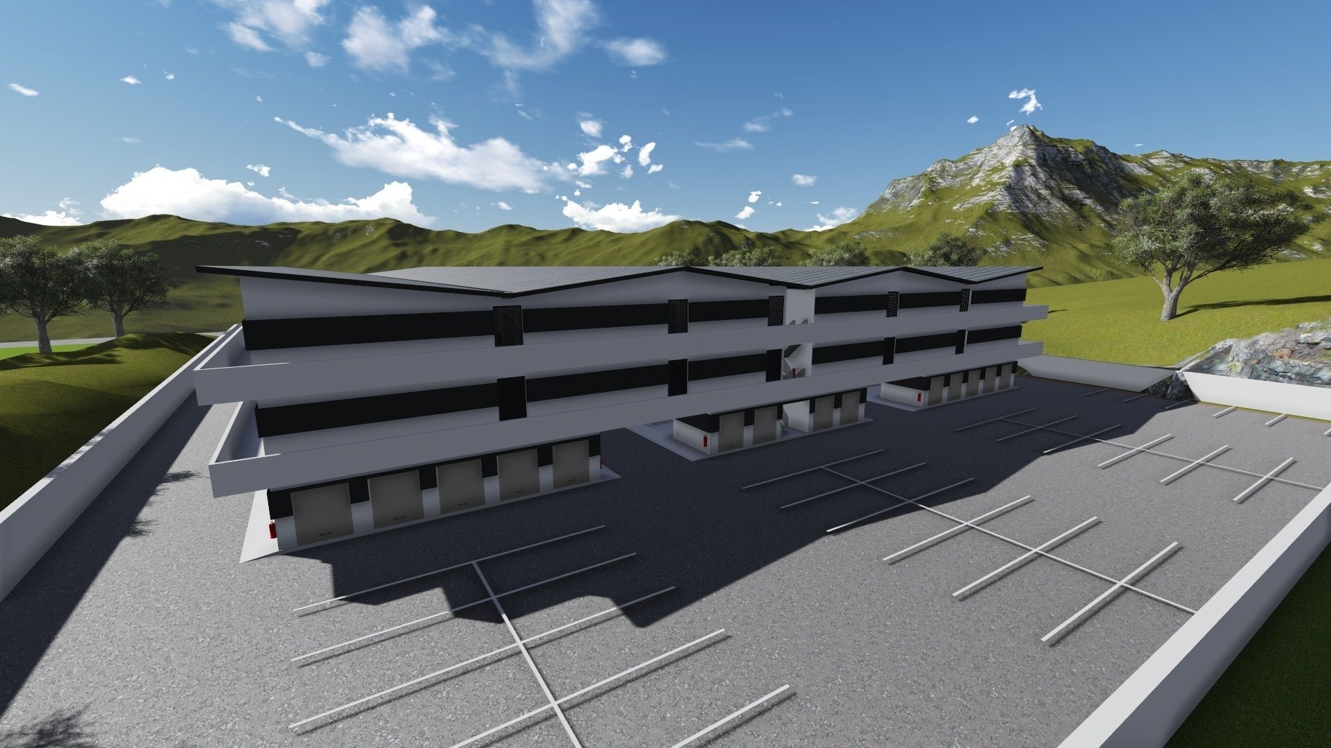 Storage Building or Excellent Game map Low-poly 3D model_4