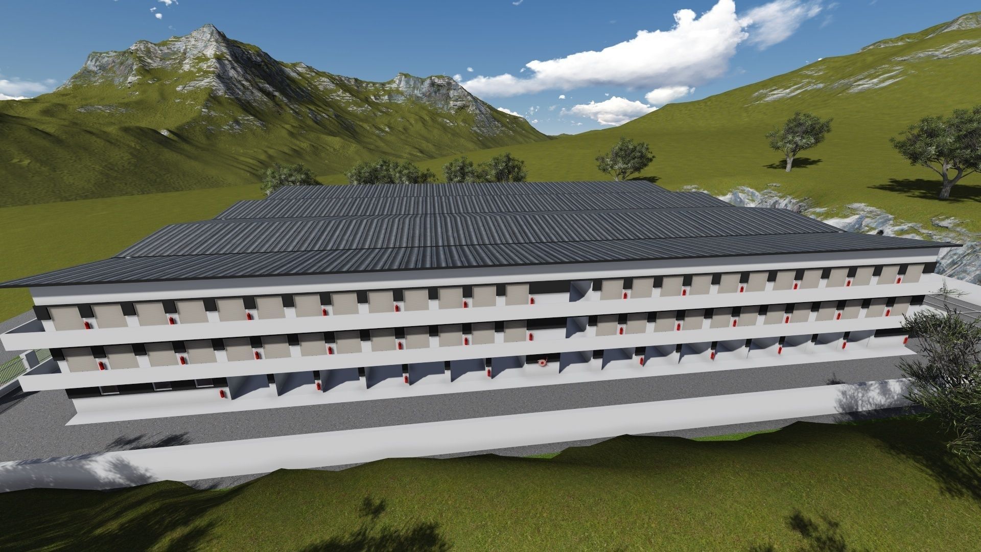 Storage Building or Excellent Game map Low-poly 3D model_3