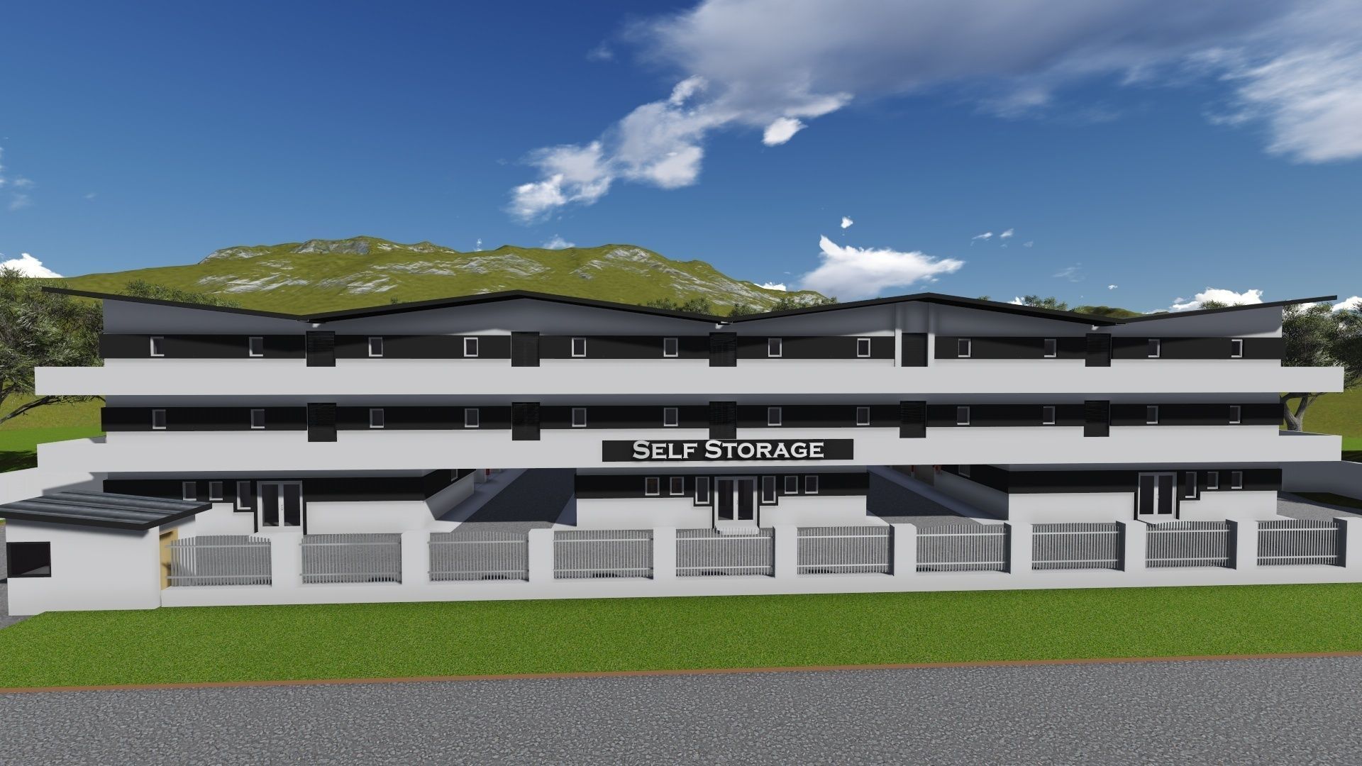 Storage Building or Excellent Game map Low-poly 3D model_1