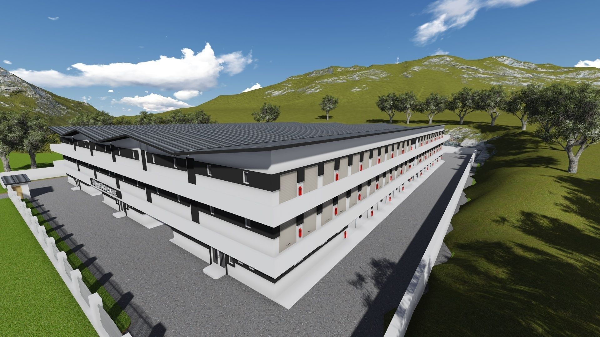 Storage Building or Excellent Game map Low-poly 3D model_2