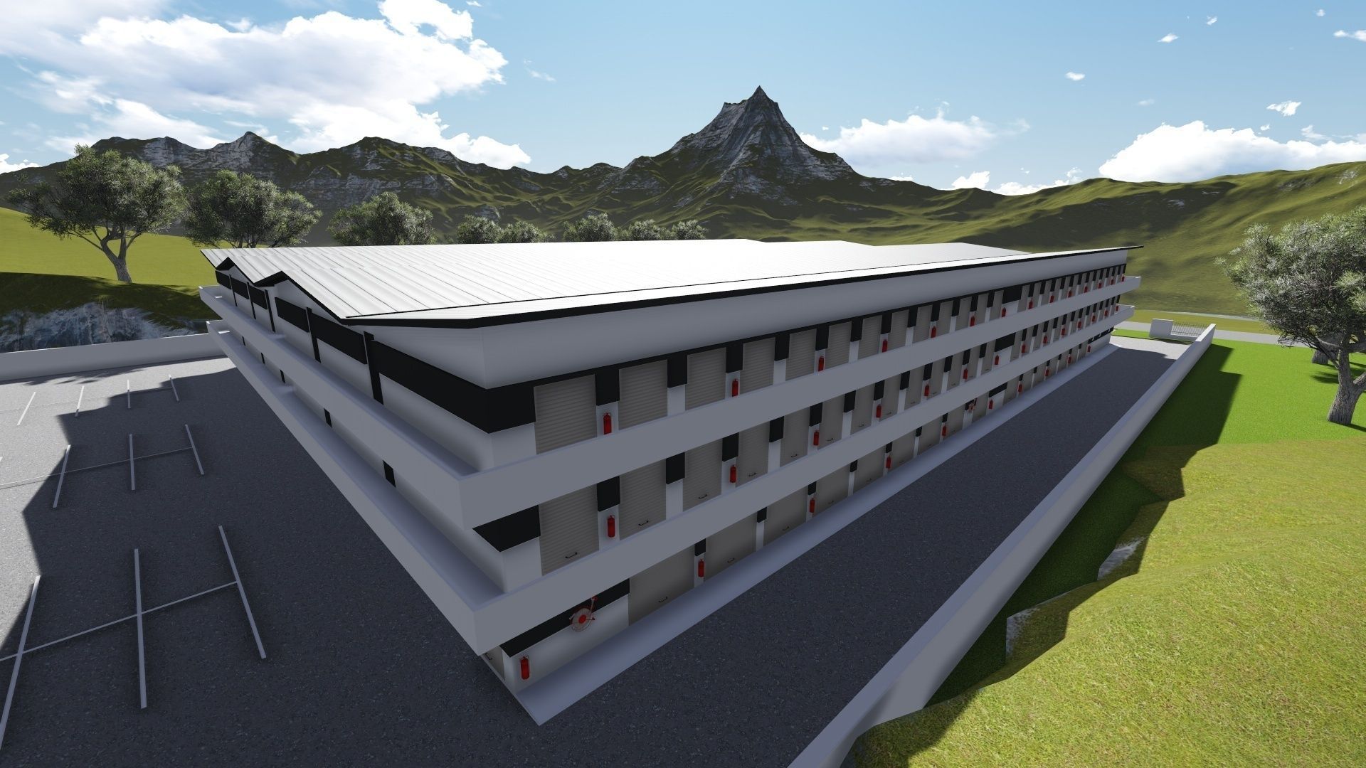 Storage Building or Excellent Game map Low-poly 3D model_5