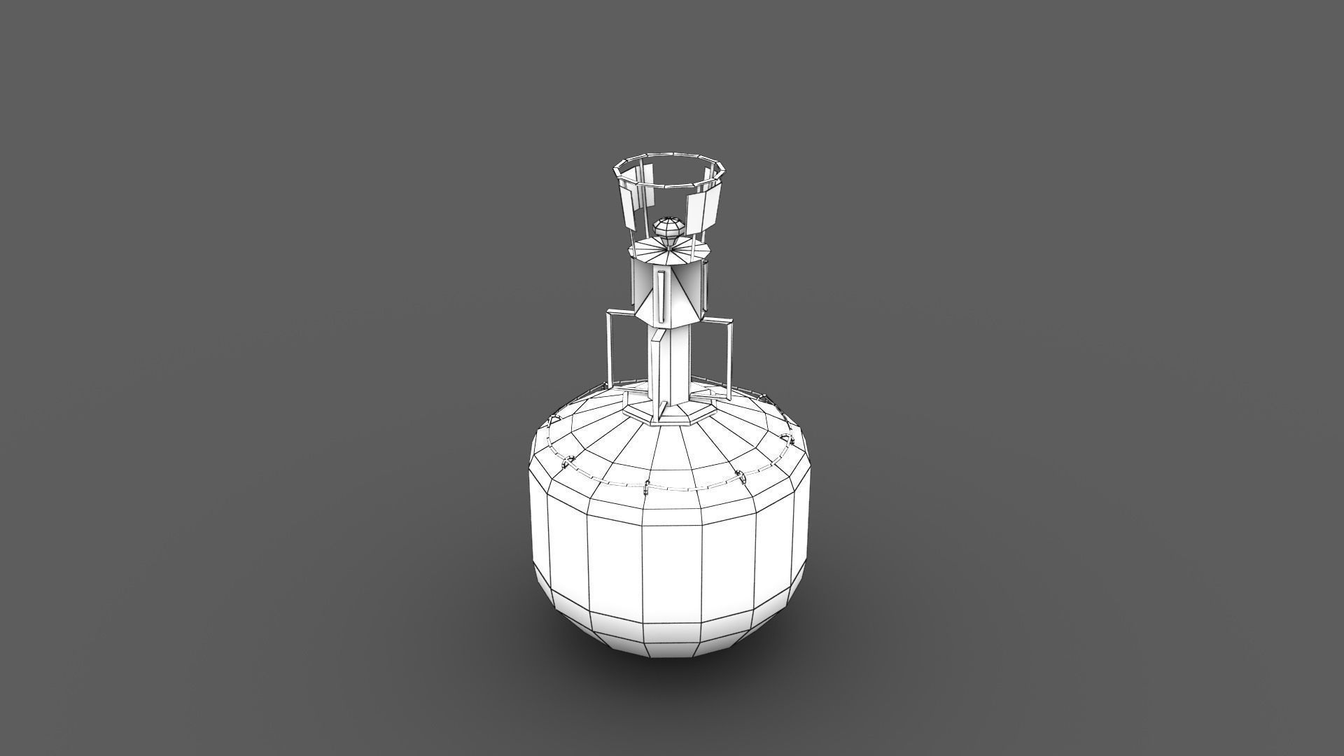 Ocean Buoy Low-poly 3D model_7