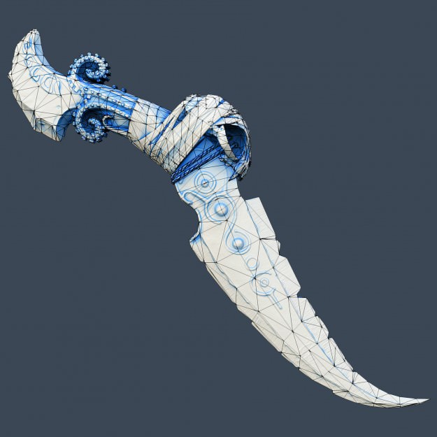 Fantasy dagger Low-poly 3D model_2