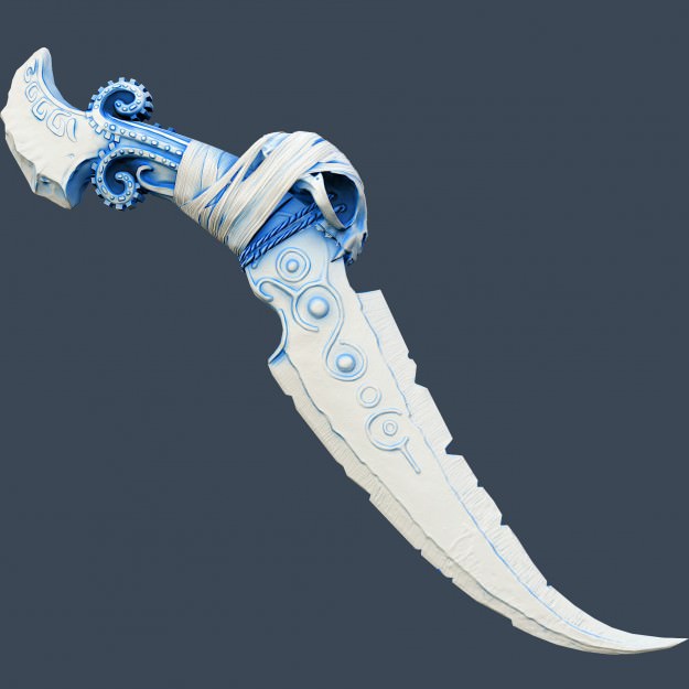 Fantasy dagger Low-poly 3D model_1