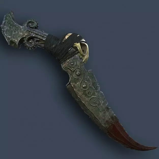 Fantasy dagger Low-poly 3D model_0