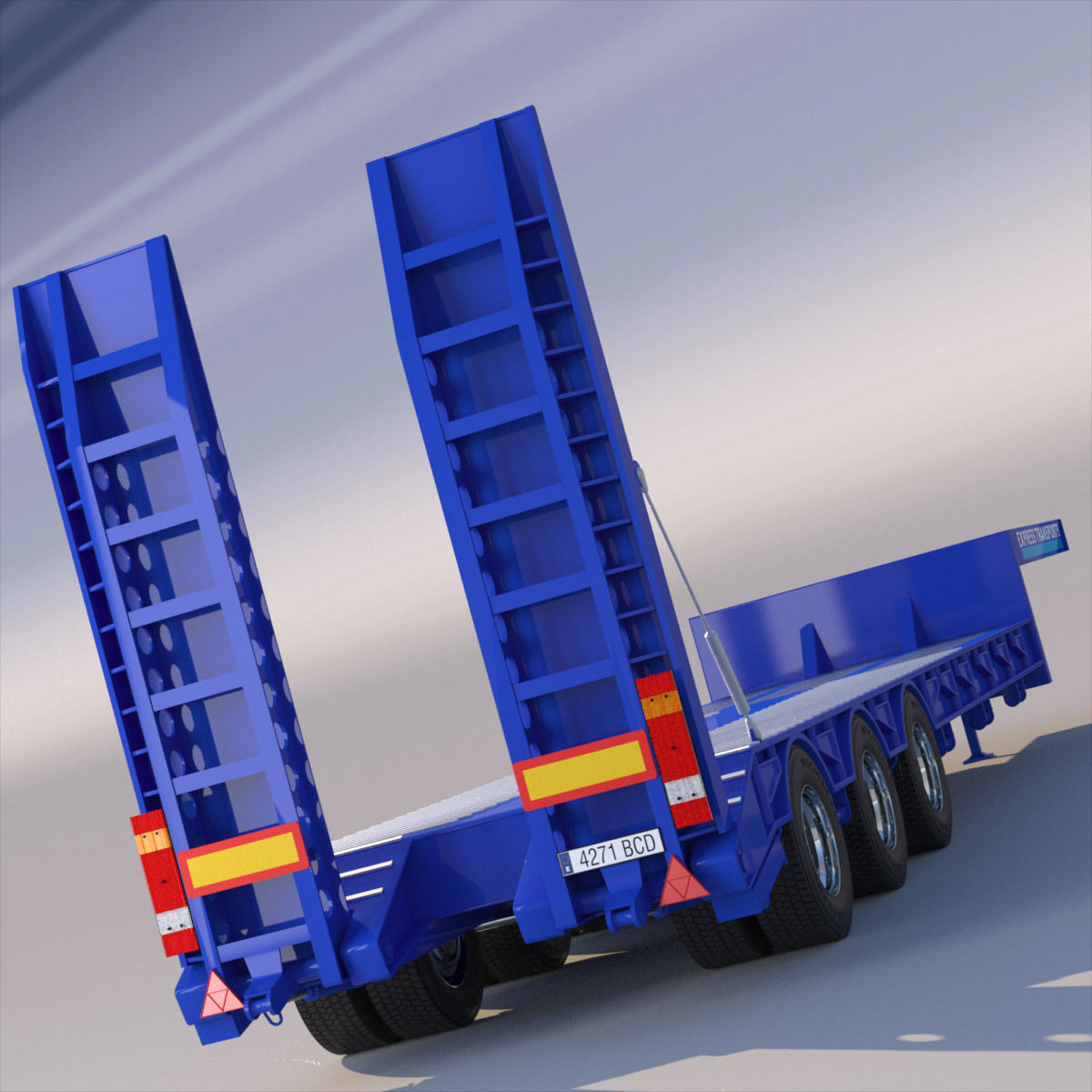 Gooseneck Trailer 3D model_1