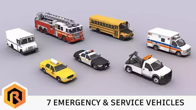Cars Pack 01 Low-poly 3D model