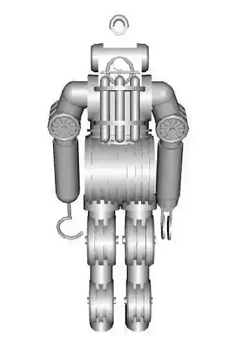 TRITONIA003XD silver robot 3D model