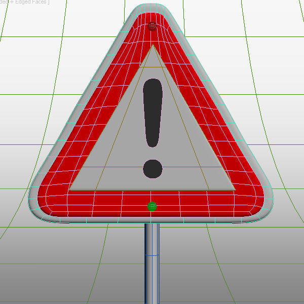 Warning sign  3D model_2