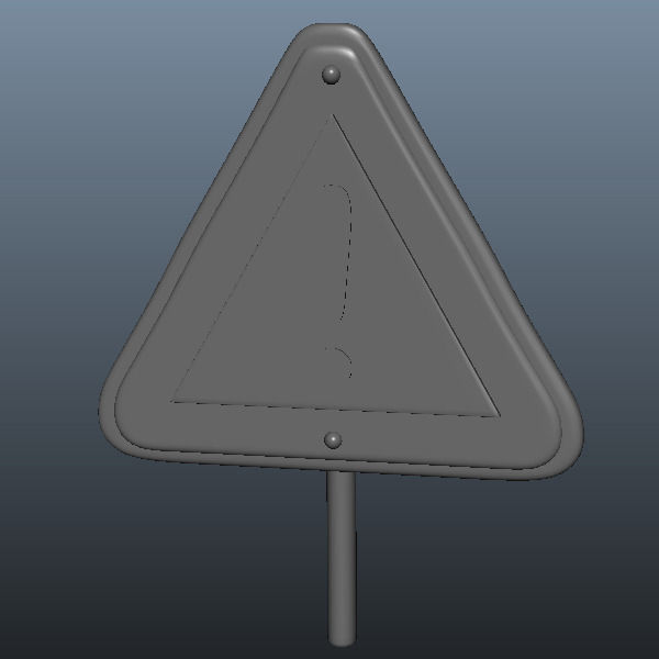 Warning sign  3D model_4