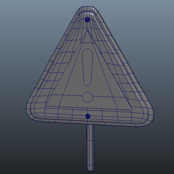 Warning sign  3D model_3