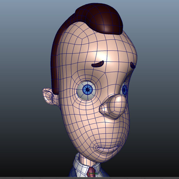 Businessman cartoon 3D model_10