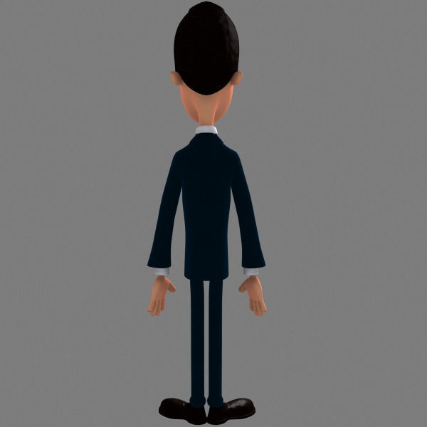 Businessman cartoon 3D model_4