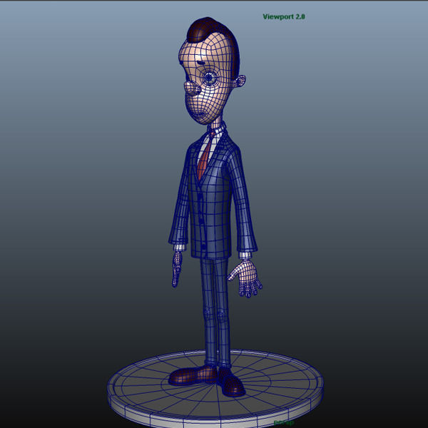 Businessman cartoon 3D model_8