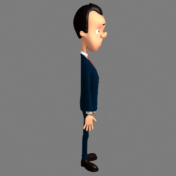 Businessman cartoon 3D model_2