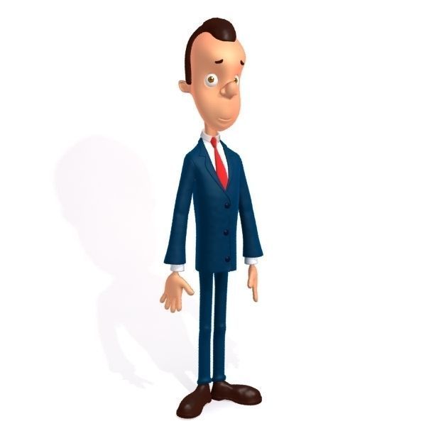 Businessman cartoon 3D model_14