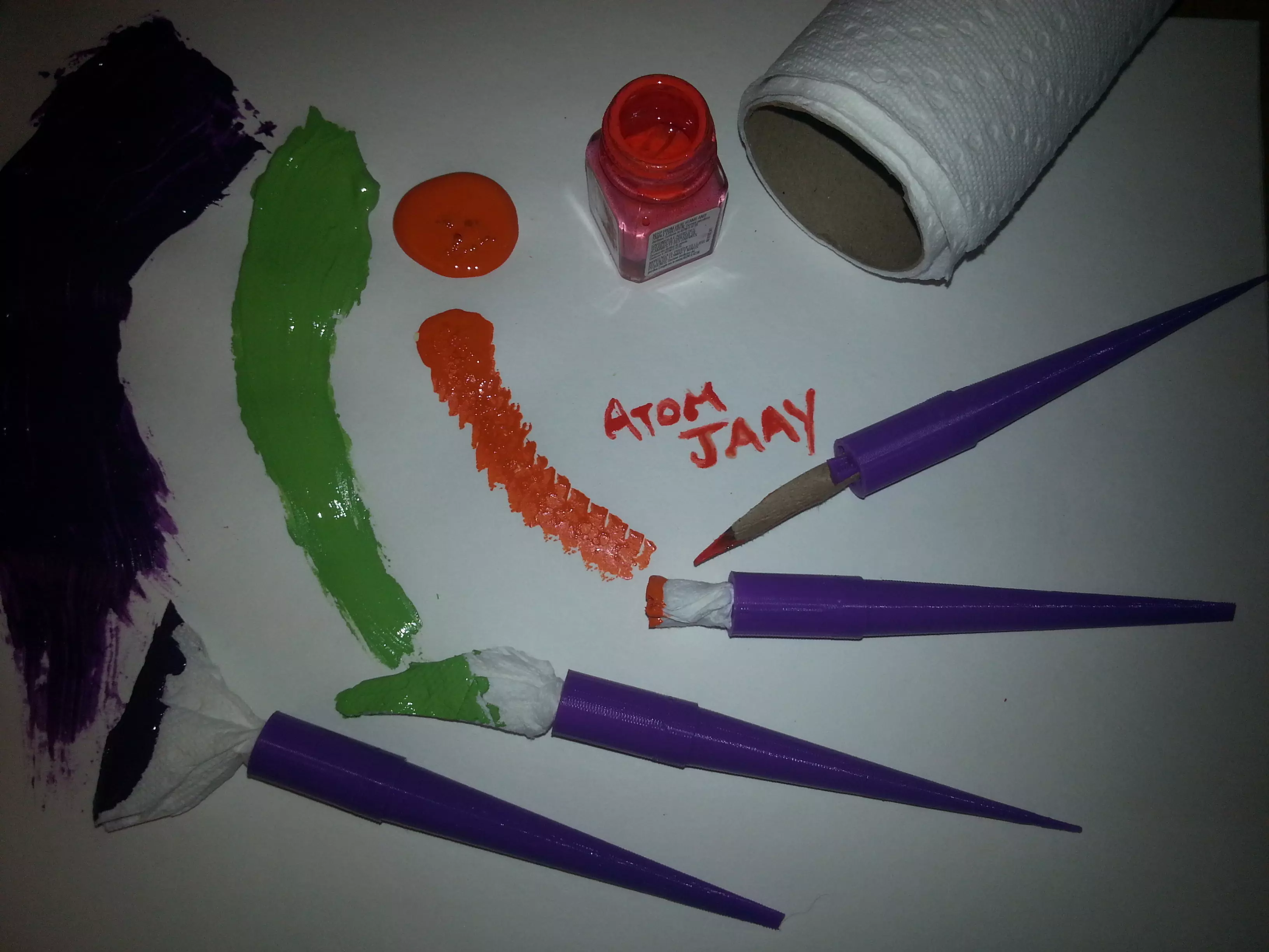 Paper Towel Paint Brush V2 Free 3D print model_0