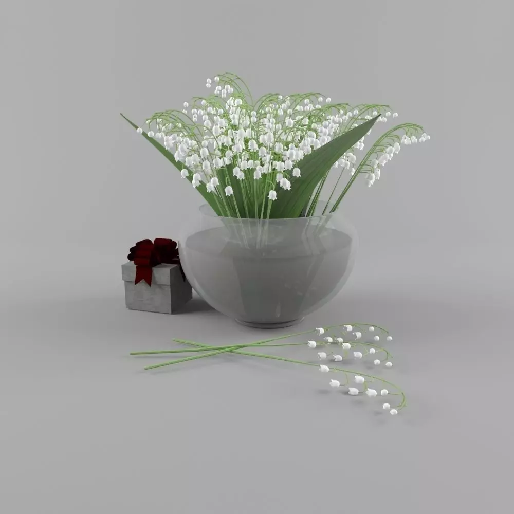 Lily of the valley 3D model_0
