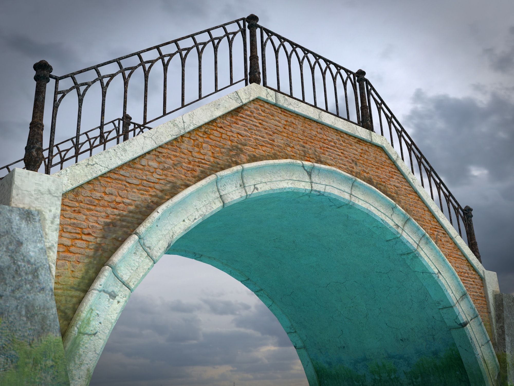 Venetian Bridge Low-poly 3D model_2