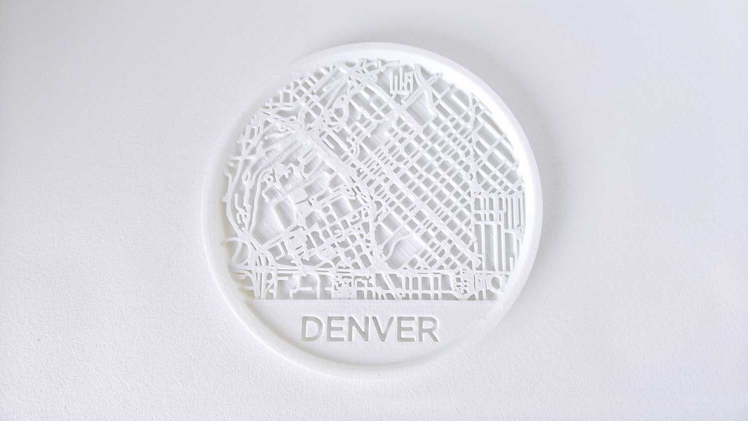 028a - Drink Coaster - Denver Map -  3D print model