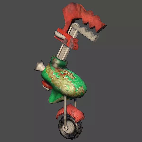 Wheeled robot Low-poly 3D model