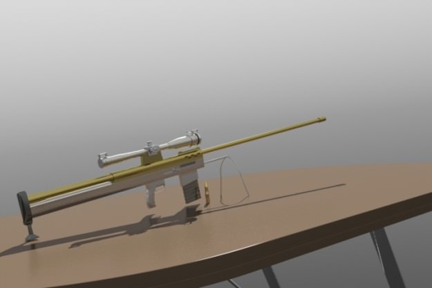 sniper 50bmg Low-poly 3D model_3