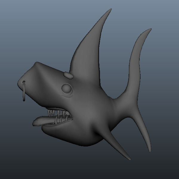 Shark cartoon 02 Low-poly 3D model_4