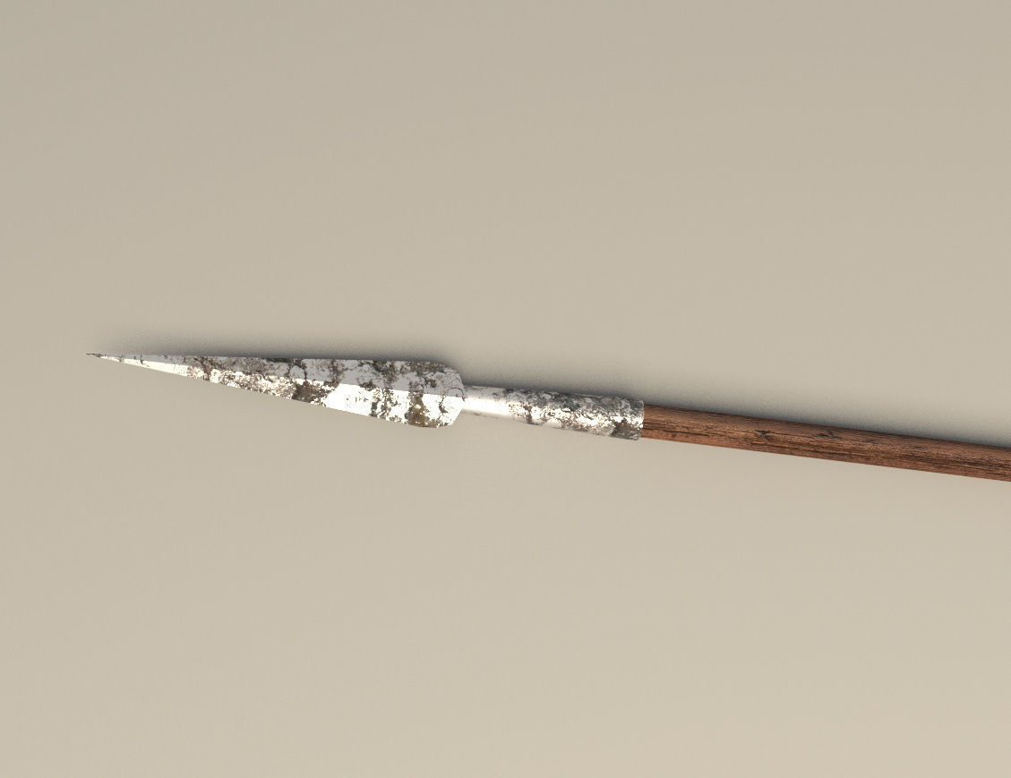 medieval spear 3D model_2