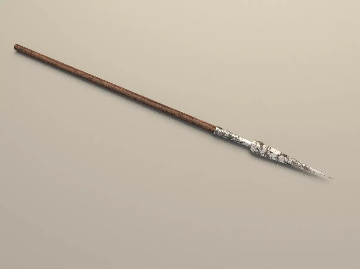 medieval spear 3D model_0