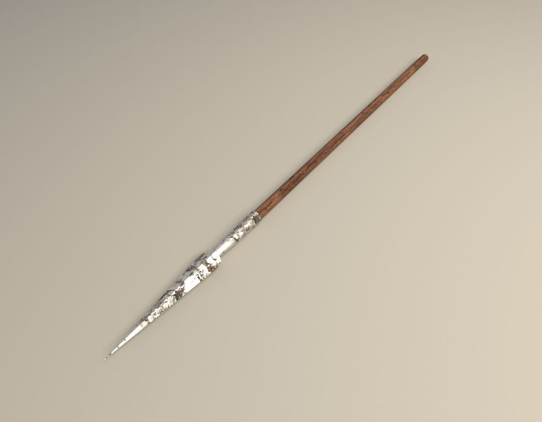 medieval spear 3D model_5