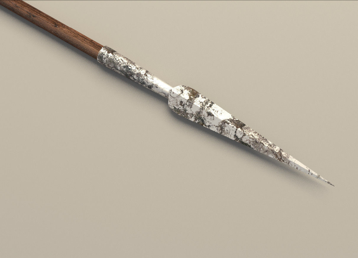 medieval spear 3D model_3