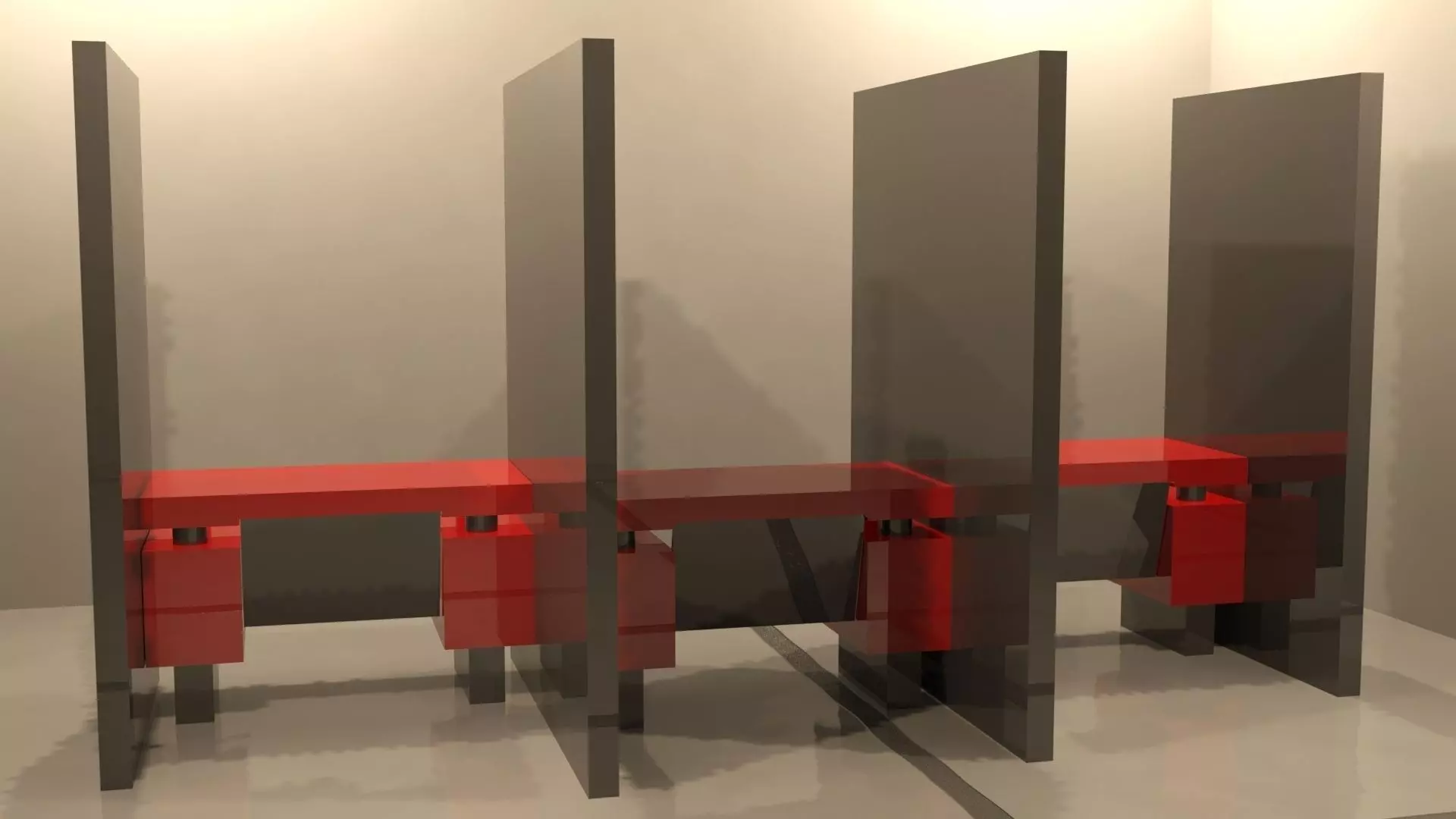 Modern Cubicles Low-poly 3D model