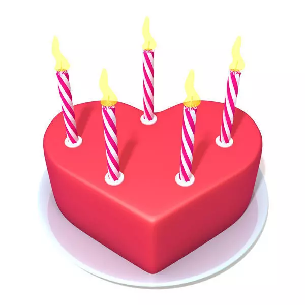 Valentine Cake 3D model_0