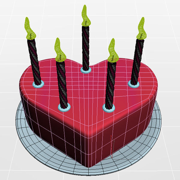 Valentine Cake 3D model_4