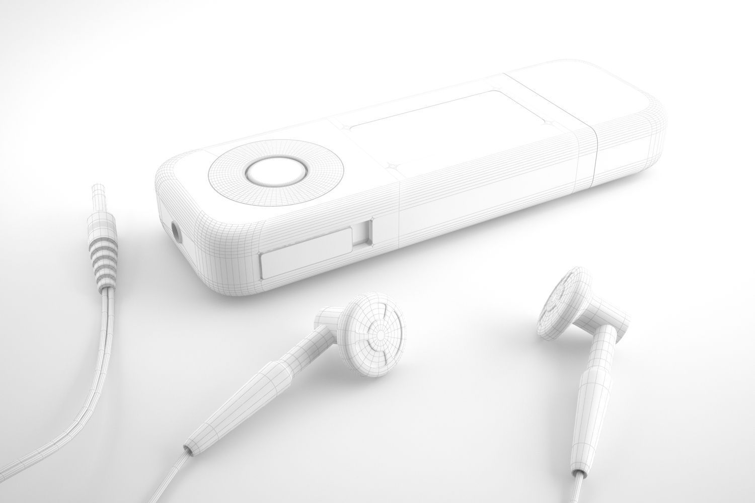 MP3 and earphones 3D model 3D Model .max - CGTrader.com